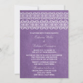 Mariage moderne violet de Bohême Invitation (Devant)