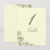 Mariage moderne Whimsy Filigree Numéro de table (Devant / Derrière)