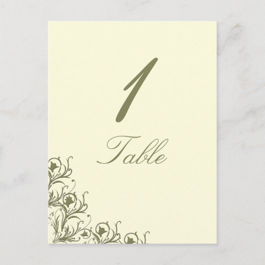 Mariage moderne Whimsy Filigree Numéro de table (Devant)