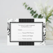 Mariage Monochrome noir & blanc bande RSVP -petit (Debout devant)