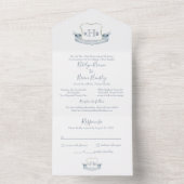Mariage Monogram Crest Logo Classic Invitation (À l'intérieur)