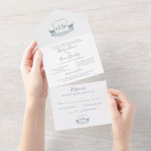 Mariage Monogram Crest Logo Classic Invitation
