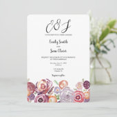 Mariage Monogram Fleur sauvage Garden Invitation (Debout devant)