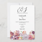 Mariage Monogram Fleur sauvage Garden Invitation (Devant)