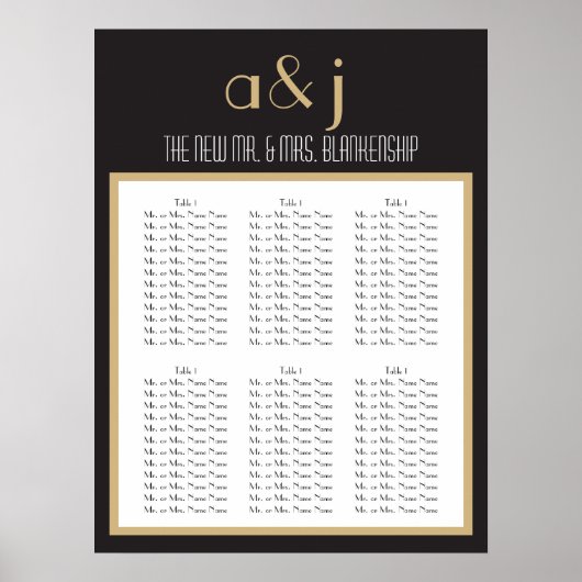 Mariage Monogramme Art déco Graphique 2 (Devant)