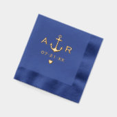 Mariage Monogramme Cœur Ancre Navy (Gauche)