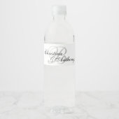 Mariage Monogramme Custom Water Bottle Étiquette (Devant)