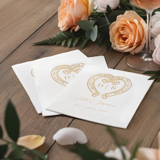 Mariage Monogramme de Coeur de Fer à Cheval Occide