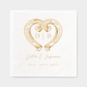 Mariage Monogramme de Coeur de Fer à Cheval Occide (Recto)