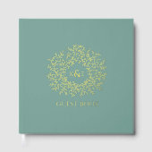 Mariage monogramme de feuille d'or vert muet (Recto)