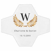 Mariage monogramme de laurier blanc noir or  (Plat)