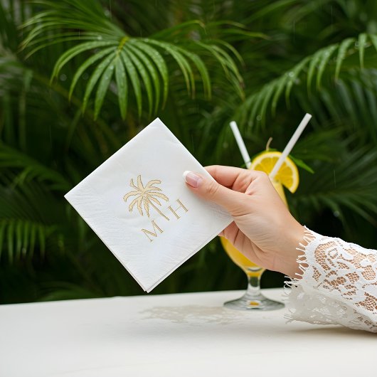 Mariage Monogramme de palmier tropical minimal