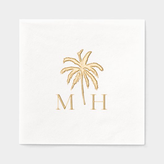 Mariage Monogramme de palmier tropical minimal (Recto)
