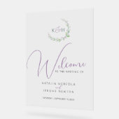 Mariage monogramme du feuillage vert mauve (Angle)