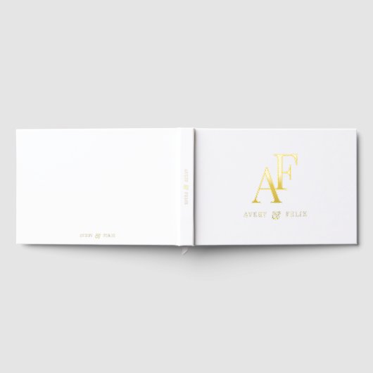 Mariage Monogramme Élégant Fond Or Simple (Complet)