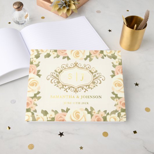 Mariage Monogramme Ivoire Ancien (Recto ouvert)