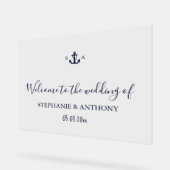Mariage Monogramme Marine Bleu Ancre (Angle)