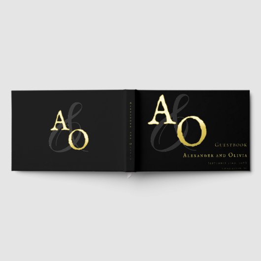 Mariage Monogramme minimaliste noir (Complet)