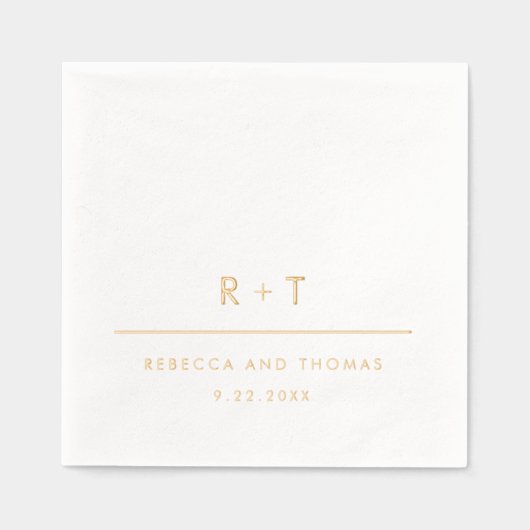 Mariage Monogramme moderne simple (Recto)