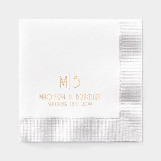 Mariage Monogramme moderne simple personnalisé (Recto)