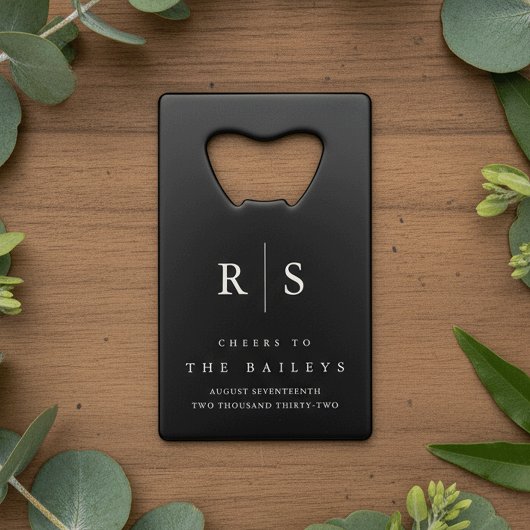 Mariage Monogramme noir & écrin classique