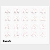 Mariage Monogramme Noms de la mariée Sticker rose (Feuille)