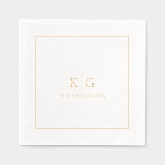 Mariage Monogramme personnalisé Cadre de nom de fa (Recto)