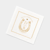 Mariage Monogramme Rustique Occidental Fer à Cheva (Gauche)