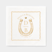 Mariage Monogramme Rustique Occidental Fer à Cheva (Recto)