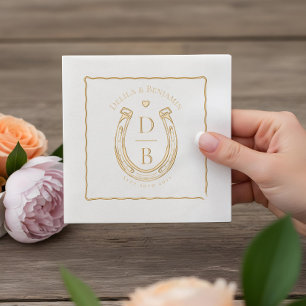 Mariage Monogramme Rustique Occidental Fer à Cheva