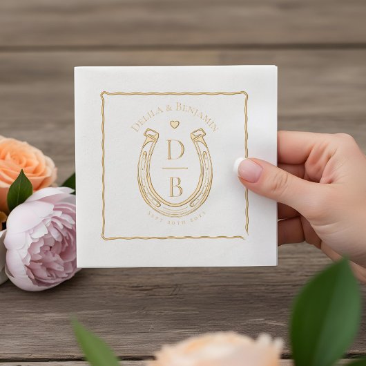 Mariage Monogramme Rustique Occidental Fer à Cheva