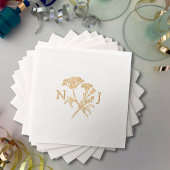 Mariage monogramme simple fleur sauvage