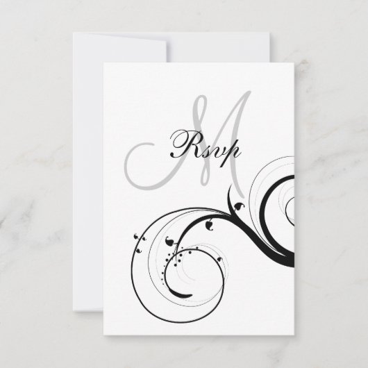 Mariage Monogramme Swirl RSVP pour carte Carré (Devant)
