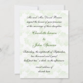 mariage monogramme vert fleuri Invitations (Dos)