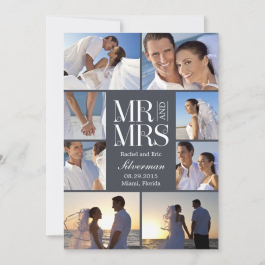 Mariage Montage Mariage Faire-part - gris (Devant)