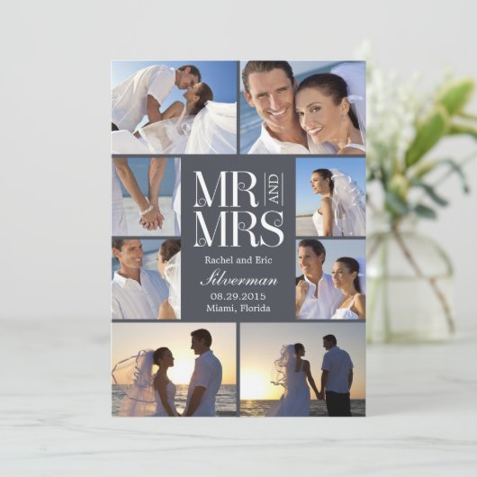 Mariage Montage Mariage Faire-part - gris (Debout devant)