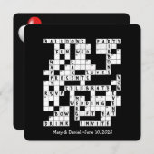 mariage mot croisé invitation (Devant / Derrière)