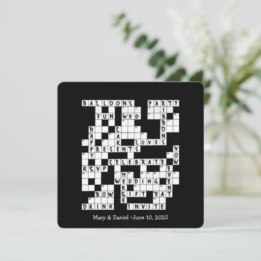 mariage mot croisé invitation (Debout devant)