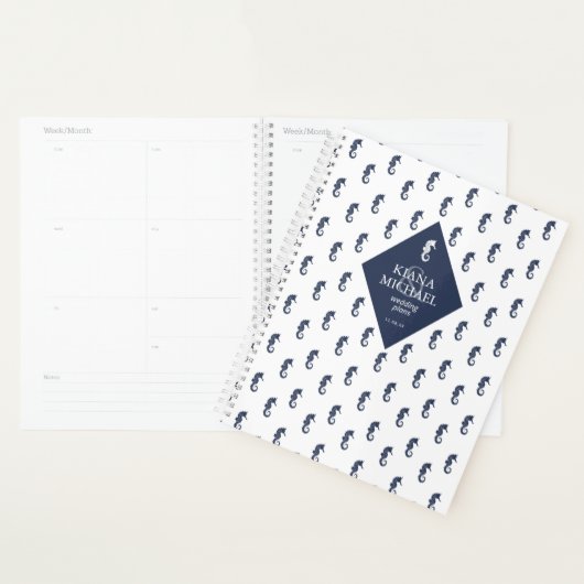 Mariage Motif Blue Wave Seahorse ID836 (Devant avec enveloppe)