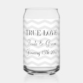 Mariage motif en chevron gris et blanc (Recto)