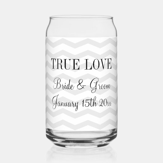 Mariage motif en chevron gris et blanc (Recto)
