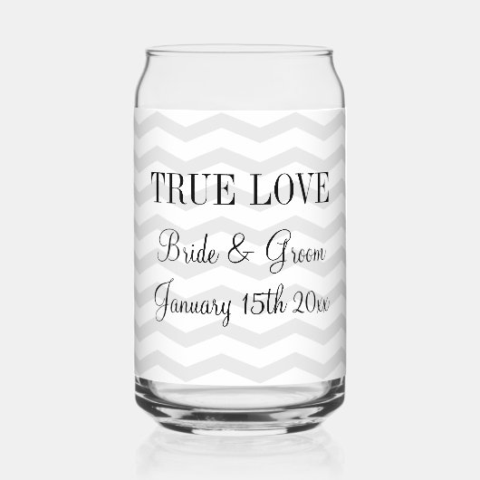 Mariage motif en chevron gris et blanc (Verso)