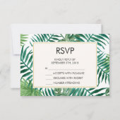Mariage Motif Feuille tropical RSVP (Devant)