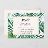 Mariage Motif Feuille tropical RSVP (Devant / Derrière)