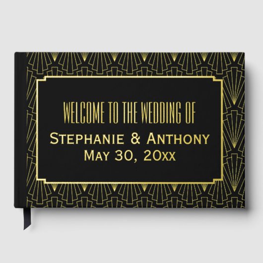 Mariage Motif Gold et Black Art Déco (Recto)