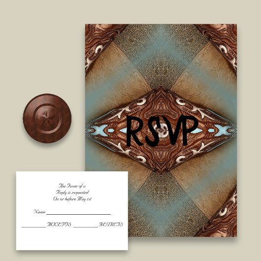 Mariage Motif Occidental Turquoise RSVP