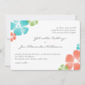 Mariage multi-tropicale Watercolor Invitation / Aq (Devant)