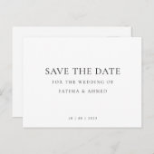 Mariage musulman minimaliste, carte de sauvegarde  (Devant / Derrière)