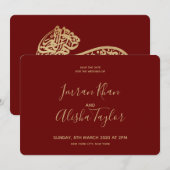 Mariage Musulman Save the date Or Tigre Arabe (Devant / Derrière)