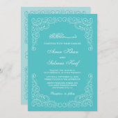 Mariage musulman Turkuaz invitations (Devant / Derrière)